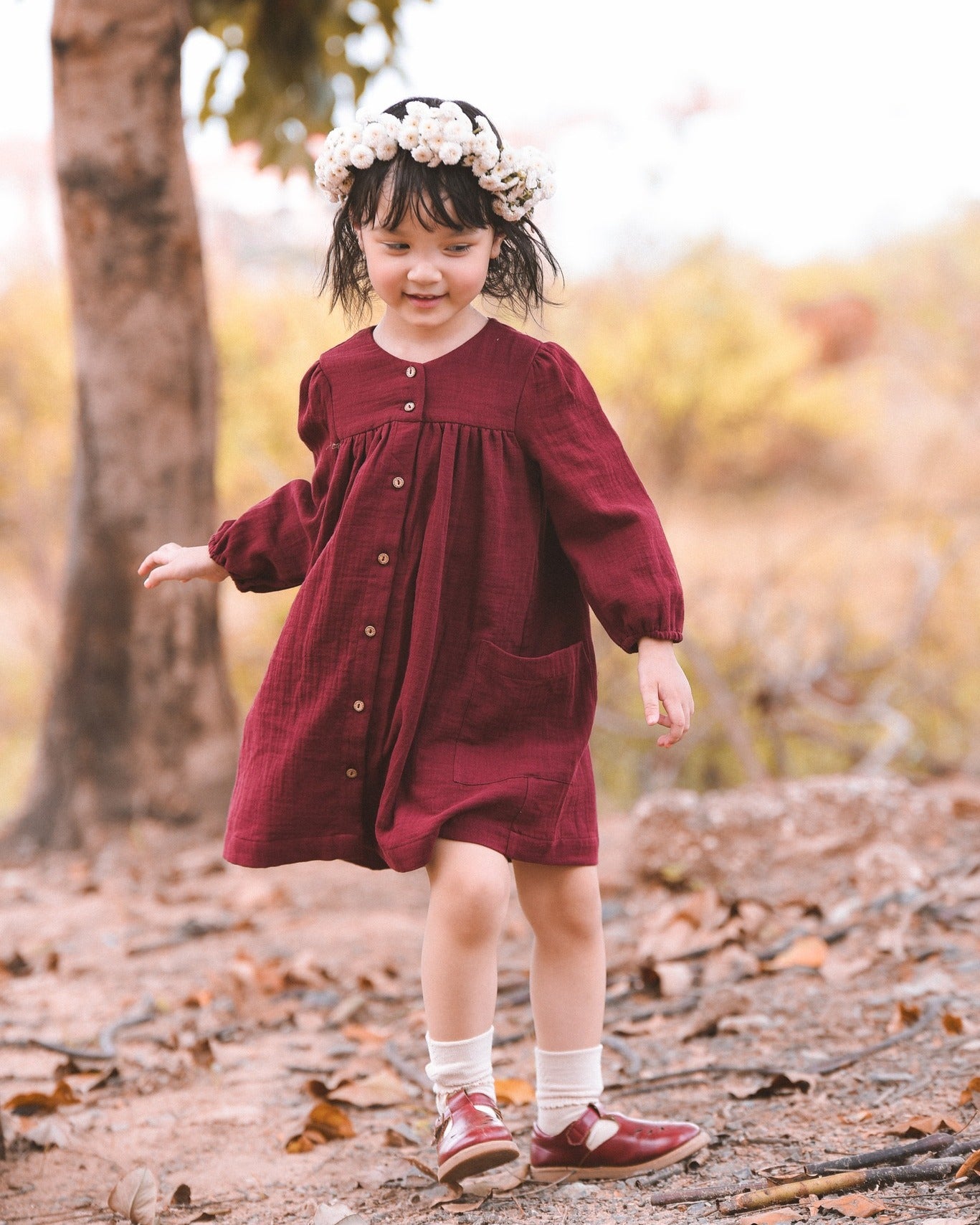 Serene Blossom Linen Bamboo Dress