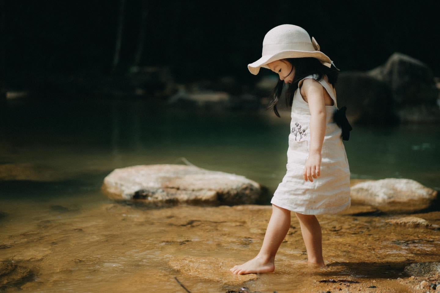 Black Bow Linen Dresses for Mom and Kids