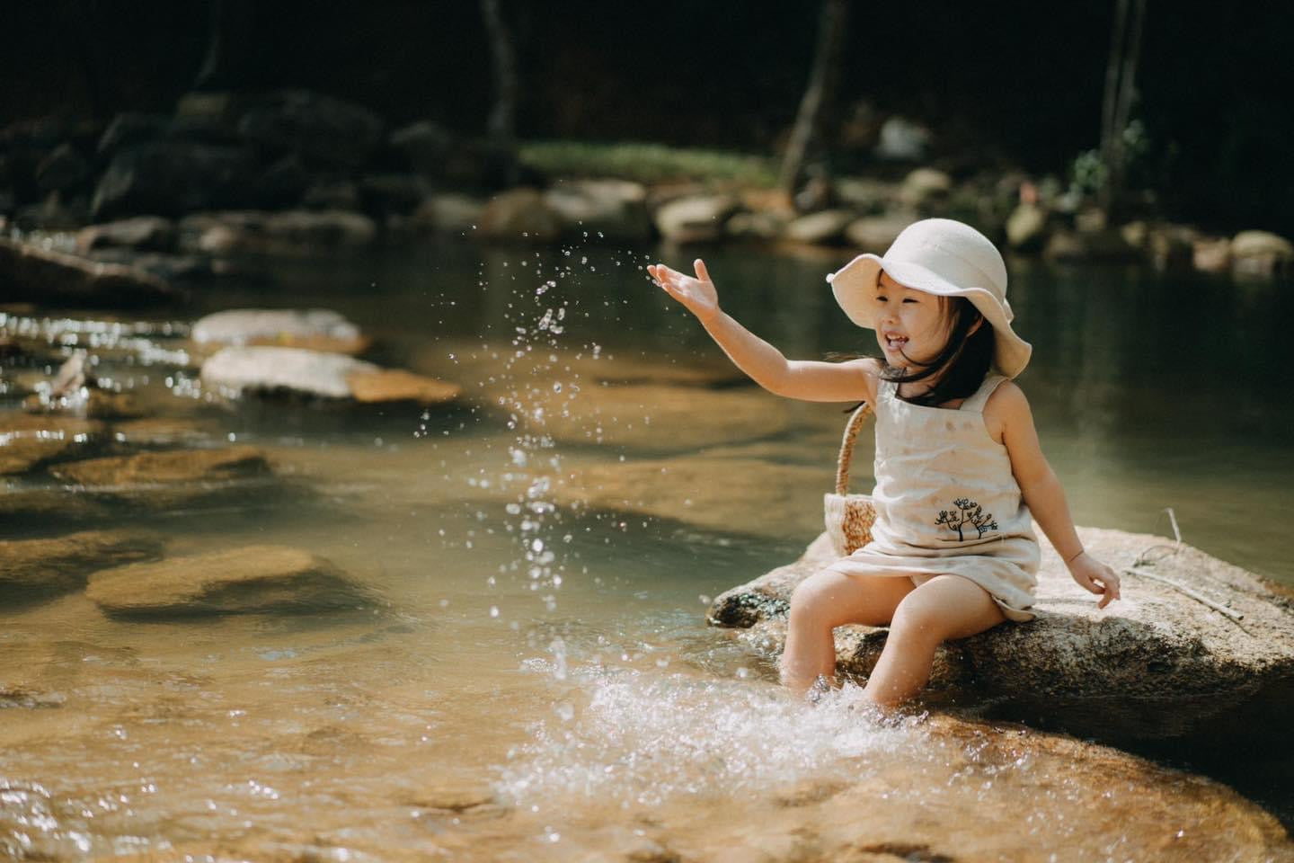 Black Bow Linen Dresses for Mom and Kids