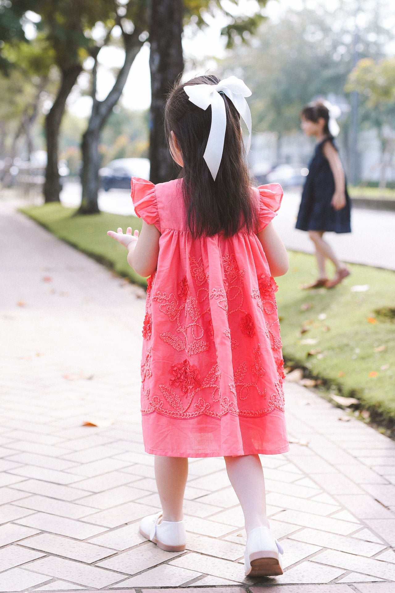 Embroidered Flower Garden Cotton Dress