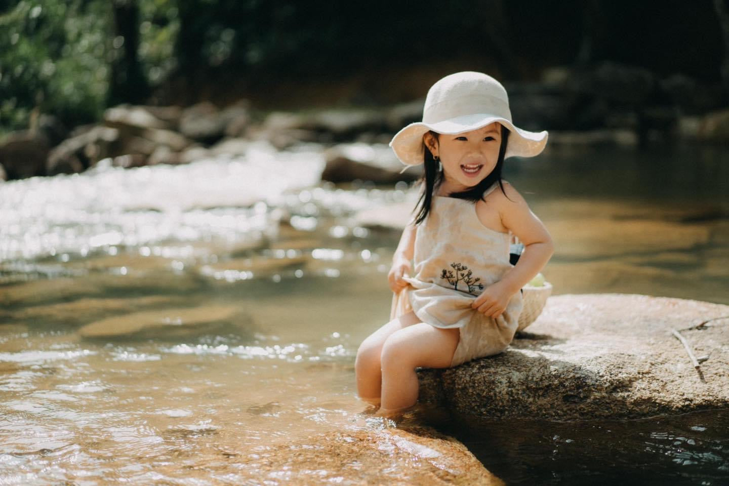 Black Bow Linen Dresses for Mom and Kids