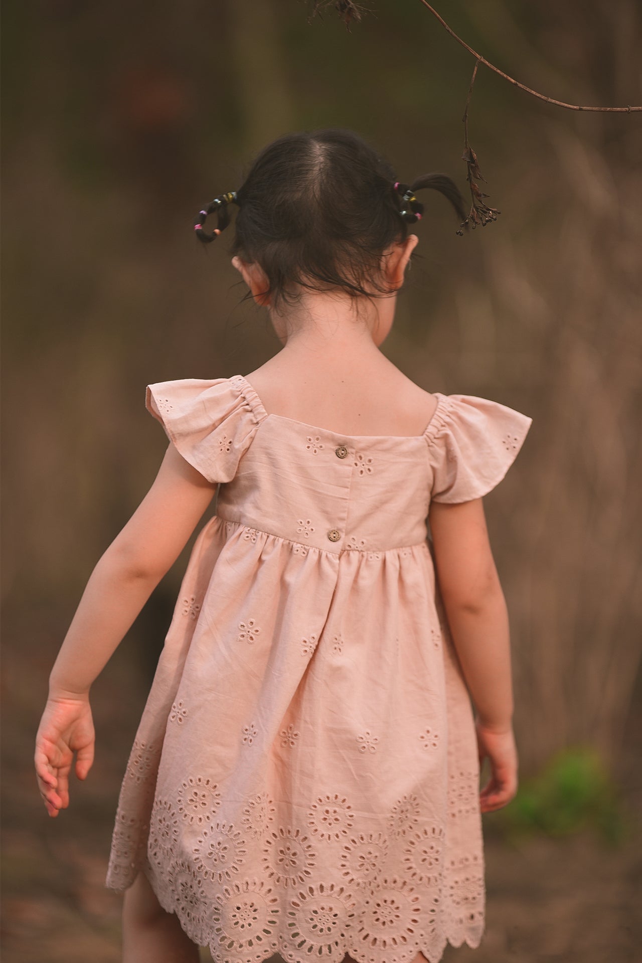 Embroidered Cotton Dress and Bloomers Set